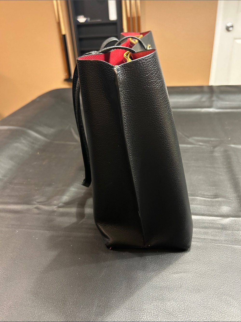 Coach Black Leather Tote with Gold Logo and Tag - Picture 10 of 17